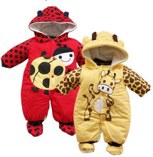 New Animal Style Jumpsuit + Hat + Shoes Warm Hooded Baby Rompers Winter Baby Boys Girls Clothes Outfits Newborn cotton Clothing 2024 - buy cheap