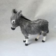 real life toy about 22x20cm gray donkey hard model polyethylene & fur donkey model desk decoration gift b0149 2024 - buy cheap