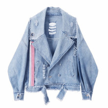 Mulheres Jaqueta Jeans Desgastado Jeans Boyfriend Streetwear Casaco Bomber Jaqueta de Outono Do Vintage Elegante Básica Outerwear Tamanho Grande M59 2024 - compre barato