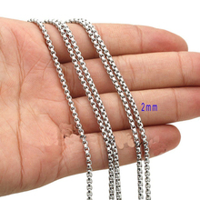 Модное мужское ожерелье из нержавеющей стали, ширина 2 3 мм, круглая коробка, цепочка, ожерелье, ювелирные изделия из нержавеющей стали, оптовая продажа 2024 - купить недорого