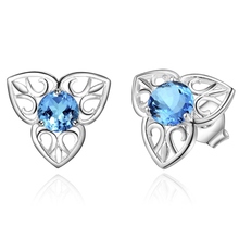 New Arrival noble blue zircon flower silver plated Earrings for women fashion jewelry Earring /RKXJKQYW DOWZJOFE 2024 - buy cheap