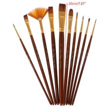 10Pcs Watercolor Paint Brushes Set Nylon Hair Painting Brush Variety Style Oil Acrylic Art Drawing Supplies 2024 - buy cheap