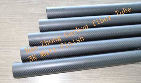 WHABEST 2pcs 28mm x 26mm x 500mm Roll Wrapped Carbon Fiber Tube Tubing Plain Weave Matt DIY
