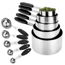 Stainless Steel Measuring Cups & Spoons Set- 5 Cups + 5 Spoons-Non-slip silicone Grip-for Dry & Wet Ingredients-Baking Tools 2024 - buy cheap