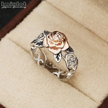 Женское кольцо с цветком, розовое золото, полые кольца из сплава на палец для женщин, подарок на день Святого Валентина, ювелирное изделие 2024 - купить недорого