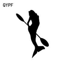 QYPF 10.3*15.1CM Interesting Paddle Mermaid Kayaking River Sports Ocean Car Sticker Vinyl C16-1203 2024 - buy cheap