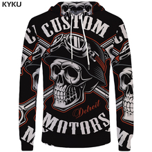 Kyku marca crânio hoodie homem espaço hoodies preto gótico 3d impressão moletom do punk rock roupas hip hop roupas dos homens streetwear 2024 - compre barato