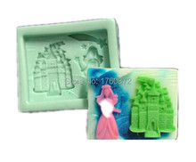 Free shipping DIY 3D Princess Castle Modelling soap mold silicone cake mold fondant chocolate mold handmade soap mold 2024 - buy cheap