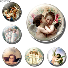 First Kiss Angel Fridge Magnet Virgin Mary Refrigerator Magnets Angel Glass Cabochon 30MM Sticker Fashion Creative Home Decor 2024 - buy cheap