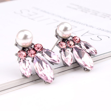 TODOX New imitation pearl Women stud Earrings wholesale colorful Crystal Acrylic earpins Female lovely contract Elegant gifts 2024 - buy cheap