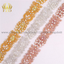 FZD-cinturones de novia con diamantes de imitación para cinturón de boda, 1 pieza, apliques de cristal, fijación en caliente 2024 - compra barato