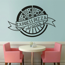 Pizza Shop Interior Decoration Express Pizza Wall Sticker Pizzeria Restaurant Vinyl Art Decals Removable Window Mural AZ228 2024 - buy cheap