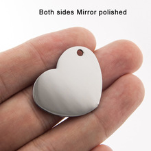 Heart Tag Charm Blank Pendant 1 Loop Both Sides Mirror Polished Stainless Steel High Quality Wholesale 50pcs 2024 - buy cheap