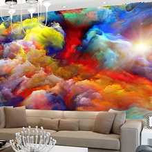 Papel de parede arte abstrata 3d, arte colorida com nuvens, sala de estar, quarto, decoração criativa de casa, pintura de parede, 3 d 2024 - compre barato