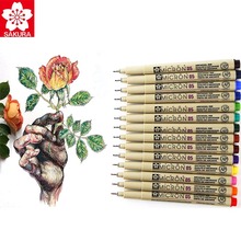 Sakura-conjunto de canetas para desenho com ponta fina, xsdk, pigma, arte, marcador, 0.2/0.3/0.5mm 2024 - compre barato