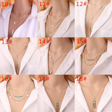 New Multilayer Crystal Stone Necklaces & Pendants For Women Vintage Charm Gold Choker Necklace 2019 Bohemian Necklace Jewelry 2024 - buy cheap