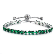 Luxury Green Cubic Zirconia Tennis Bracelets Iced Out Chain Crystal Wedding Bracelet For Women Men Couples Jewelry 2024 - buy cheap