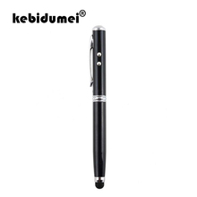 Цветная прочная 4 в 1 лазерная указка kebidumei, светодиодный фонарик, сенсорный экран, стилус, шариковая ручка для iPhone, планшетов, сенсорные ручки для iPod 2024 - купить недорого