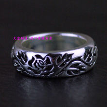 * Importação tailandesa, 925 prata esterlina espessa espessa espinhos rosa tailandesa tamanho do anel 2024 - compre barato