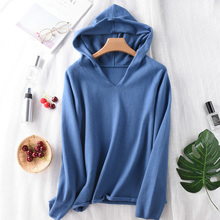 2021 Autumn Winter Casual Knitted Hooded Cashmere Sweater Pullovers Fashion Loose Long Sleeve Women Wool Pullover 2024 - buy cheap