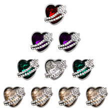 10PCS/Lot Colorful Heart snap jewelry 18mm women metal crystal snaps button jewelry fit for bracelets&bangles for women 2024 - buy cheap