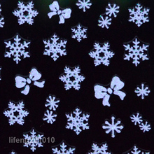 2PCS Cute Glitter 3D Nail Art Stickers Decals Nail Decorations Tools White Snowflake Bows Design SN-108 2024 - buy cheap