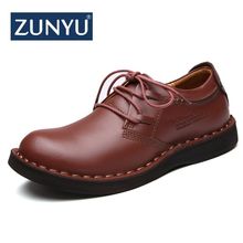 Мужские классические туфли ZUNYU, Повседневная Удобная мягкая обувь из натуральной кожи в винтажном стиле, для ходьбы, 2019 2024 - купить недорого