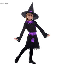 M-XL Girls Halloween Sorceress Costume for Kids Children Magician Witch Cosplay Purim Carnival Stage play Masquerade party dress 2024 - buy cheap