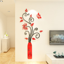 Creative INS Flower vase DIY acrylic chidren's room bedroom living room TV background wall decoration 3D acrylic wall sticker 2024 - buy cheap