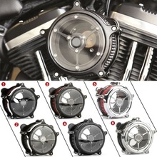 Filtro de admissão de ar transparente para harley, filtro de contraste e corte para dyna softail touring, fat boy, bob street glide 2024 - compre barato