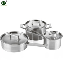 Caçarola an frypan 304 #, em aço inoxidável, conjunto reto para cozinhar panelas, frigideiras e caçarola 3,5l 2,5l e 1,5l 2024 - compre barato