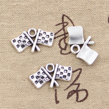 15pcs Charms Racing Flag 13x22mm Antique Silver Color Plated Pendants Making DIY Handmade Tibetan Silver Color Jewelry 2024 - buy cheap