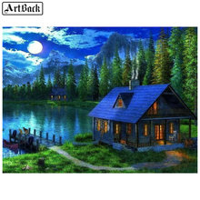 5d diamond painting house tree landscape picture full square diamond mosaic kit diamond embroidery home sticker living room deco 2024 - buy cheap