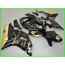 Conjunto de carenagem personalizado gratuitamente para yamaha, yzf r1 2000, 2001, preto dourado, kit de carenagem de alta qualidade, r1, 00, 01, molde de injeção 3182 2024 - compre barato