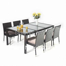 2017 wicker garden furniture 6 seater dining sets outdoor table and chairs 2024 - buy cheap