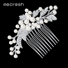 Mecresh Simulated Pearl Bridal Wedding Hair Accessories Leaf Bridal Hair Combs Hairpin Wedding Hair Jewelry for Women FS003 2024 - buy cheap