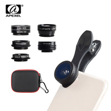 Apexel-kit de lentes 7 em 1, lente telescópica, lente macro grande angular 0.36x, compatível com iphone, samsung, huawei e xiaomi 2024 - compre barato