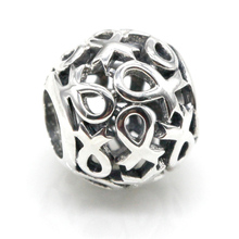 925 Sterling Silver Ribbon Charms Openwork Beads fit Pandora Bracelet Bangle Silver 925 Bead Accessories Jewelry 2024 - buy cheap