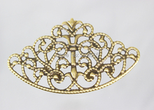 50pcs/lot 65*40mm Ancient Bronze Tone Flower Filigree Wraps Findings Metal Connectors Hair Jewelry Embellishments 2024 - buy cheap