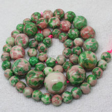 Mini. order is $7! 6~14mm Beautiful Multicolor More Green Snow Arthur Jaspers Round Loose Beads 15" 2024 - buy cheap