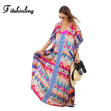 Large size athnic boho beach maxi dress 2017 print vintage summer long dresses women clothes oversize loose straight pareos sale 2024 - buy cheap
