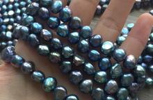 Perlas naturales AAA de 9mm, perlas de agua dulce barrocas de colores negros brillantes, perlas sueltas, regalo artesanal, agujero de una hebra de aproximadamente 1mm 2024 - compra barato