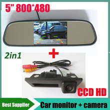 5" car monitor mirror TFT LCD  for Audi A4L A4 A5 VW Passat Tiguan Golf Touran Jetta Sharan Touareg car rear view parking camera 2024 - buy cheap