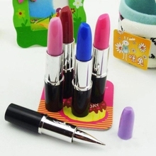 Realistic lipstick ball-point pen Korea creative stationery wholesale primary prizes cute new special gift pen ballpoint pens 2024 - buy cheap