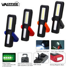 VastFast перезаряжаемый портативный USB подвесной светильник 2 режима лампа 3 Вт COB светодиодный рабочий свет Магнитный фонарик с крючком 2024 - купить недорого