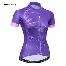 Weimostar-camiseta para ciclismo feminina, 2018, roupa para bicicleta, estrada, mtb, manga curta, camiseta, roxo, vermelho 2024 - compre barato
