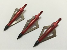 Cabeça de flecha de caça arquearia, cabeça de flecha, cor vermelha de alvo de flecha 125g 3 lâminas 2024 - compre barato