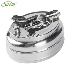 Stainless Steel Ashtray Windproof Taper Cigarette Cigar Ash Holder With High Quality Button SmokinglessD0000011688 2024 - buy cheap