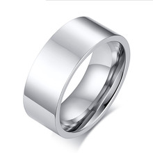 Классическое широкое кольцо QianBei 8 мм для мужчин, золотистое, серебристое, черное мужское кольцо из нержавеющей стали, ювелирные изделия для свадьбы 2024 - купить недорого
