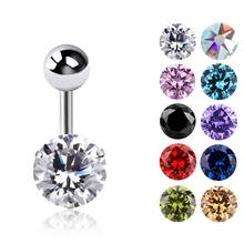 1PC Charm Stainless Steel Body Piercing Jewelry CZ Zircon Navel Piercing 14G Belly Button Ring for Women Earrings in Navel 2024 - buy cheap